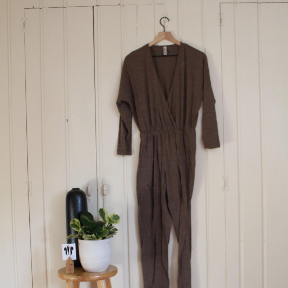 Tan American Apparel Jumpsuit